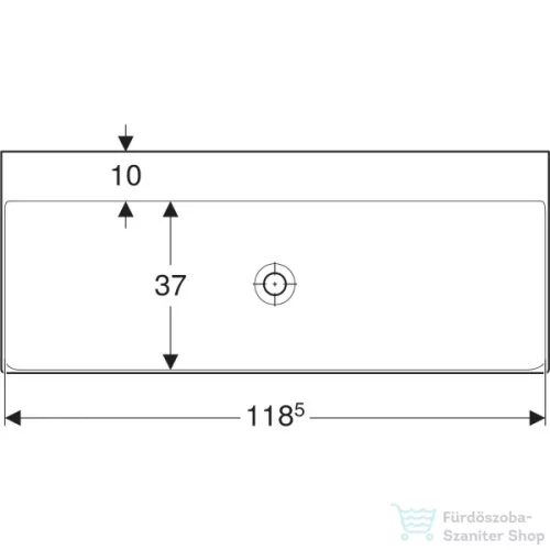 Geberit ONE 120x48 cm-es mosdó csaplyuk-és túlfolyó nélkül,KeraTect mázzal,fehér 505.021.01.5