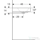 Geberit ONE 120x48 cm-es mosdó csaplyuk-és túlfolyó nélkül,KeraTect mázzal,fehér 505.021.01.5