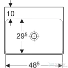 Geberit ONE 50x40 cm-es mosdó csaplyuk-és túlfolyó nélkül,KeraTect mázzal,fehér 505.021.01