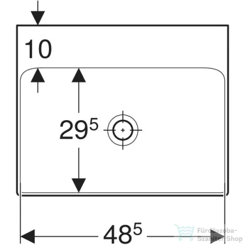 Geberit ONE 50x40 cm-es mosdó csaplyuk-és túlfolyó nélkül,KeraTect mázzal,fehér 505.021.01