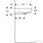 Geberit ONE 50x40 cm-es mosdó csaplyuk-és túlfolyó nélkül,KeraTect mázzal,fehér 505.021.01