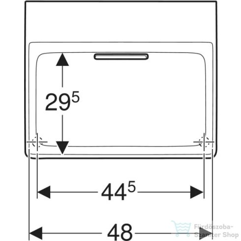 Geberit ONE 50x41 cm-es pultra ültethető mosdó csaplyuk-és túlfolyó nélkül,fényes fehér takarólappal,KeraTect mázzal,fehér 505.023.00.1