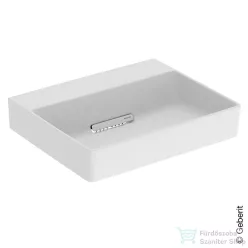   Geberit ONE 50x41 cm-es pultra ültethető mosdó csaplyuk-és túlfolyó nélkül,fényes fehér takarólappal,matt fehér 505.025.00.1