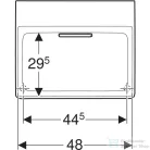 Geberit ONE 50x41 cm-es pultra ültethető mosdó csaplyuk-és túlfolyó nélkül,fényes fehér takarólappal,matt fehér 505.025.00.1