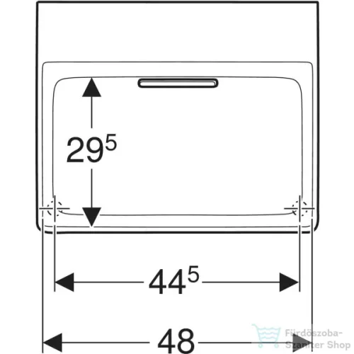 Geberit ONE 50x41 cm-es pultra ültethető mosdó csaplyuk-és túlfolyó nélkül,fényes fehér takarólappal,matt fehér 505.025.00.1
