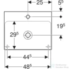 Geberit ONE 50x40 cm-es pultra ültethető mosdó túlfolyó nélkül,KeraTect mázzal,fehér 505.030.01.6