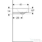 Geberit ONE 50x40 cm-es pultra ültethető mosdó túlfolyó nélkül,KeraTect mázzal,fehér 505.030.01.6
