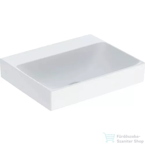 Geberit ONE 50x40 cm-es pultra ültethető mosdó csaplyuk-és túlfolyó nélkül,KeraTect mázzal,fehér 505.031.01.6