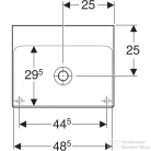 Geberit ONE 50x40 cm-es pultra ültethető mosdó csaplyuk-és túlfolyó nélkül,KeraTect mázzal,fehér 505.031.01.6