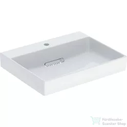   Geberit ONE 60x48 cm-es mosdó túlfolyó nélkül,KeraTect mázzal,fényes fehér takarólappal,fehér 505.034.00.1
