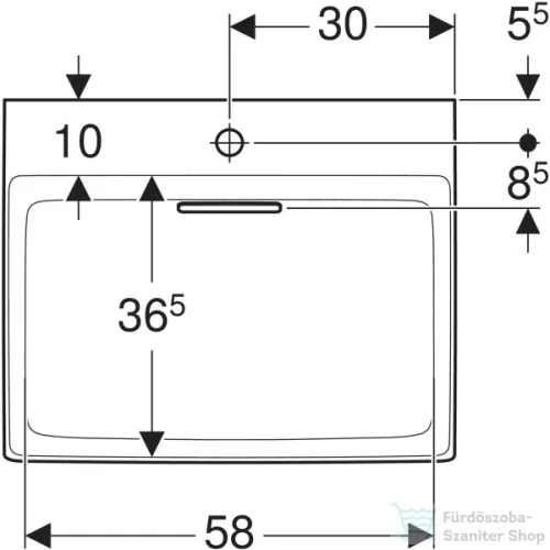 Geberit ONE 60x48 cm-es mosdó túlfolyó nélkül,KeraTect mázzal,fényes fehér takarólappal,fehér 505.034.00.1