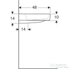 Geberit ONE 60x48 cm-es mosdó túlfolyó nélkül,KeraTect mázzal,fényes fehér takarólappal,fehér 505.034.00.1