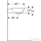 Geberit ONE 50x42,5 cm-es pultra ültethető mosdó túlfolyó nélkül,KeraTect mázzal,fehér 505.041.01.6