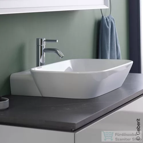 Geberit ONE 50x42,5 cm-es pultra ültethető mosdó túlfolyó nélkül,KeraTect mázzal,fehér 505.041.01.6