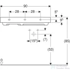 Geberit ONE 90x48 cm-es mosdó jobb oldali csaplyukkal,fényes fehér takarólappal,KeraTect mázzal,fehér 505.043.00.1