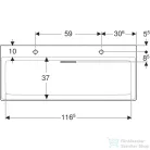 Geberit ONE 120x48 cm-es mosdó 2 csaplyukkal,KeraTect mázzal,fényes fehér takarólappal,fehér 505.049.00.1