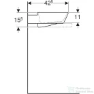 Geberit ONE 50x42,5 cm-es pultra ültethető mosdó túlfolyó nélkül,fényes fehér takarólappal,KeraTect mázzal,fehér 505.051.00.1
