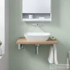 Geberit ONE 50x42,5 cm-es pultra ültethető mosdó túlfolyó nélkül,fényes fehér takarólappal,KeraTect mázzal,fehér 505.051.00.1