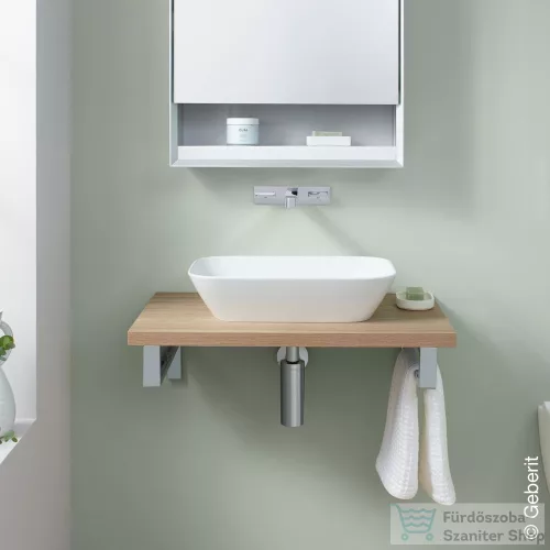 Geberit ONE 50x42,5 cm-es pultra ültethető mosdó túlfolyó nélkül,fényes fehér takarólappal,KeraTect mázzal,fehér 505.051.00.1