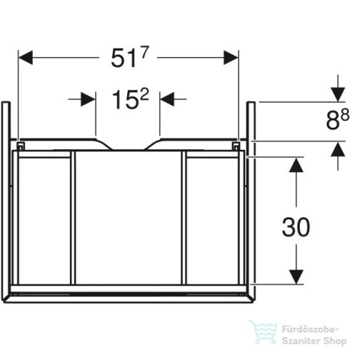 Geberit ONE 59,2x47x26,6 cm-es 1 fiókos alsószekrény,matt szürke 505.071.00.7
