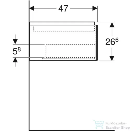 Geberit ONE 118,4x47x26,6 cm-es 1 fiókos alsószekrény,tölgy 505.075.00.5
