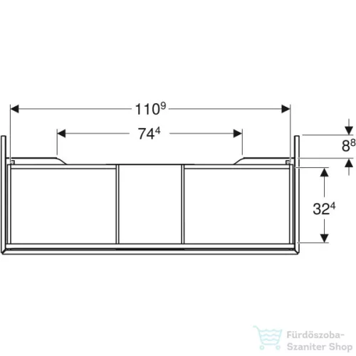 Geberit ONE 118,4x47x26,6 cm-es 1 fiókos alsószekrény,matt szürke 505.075.00.7