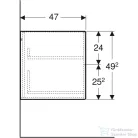 Geberit ONE 45x47x49,2 cm-es 2 fiókos oldalsó szekrény,tölgy 505.077.00.5