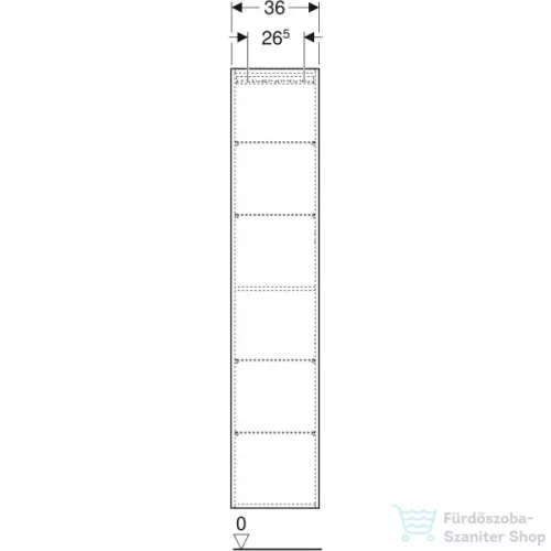 Geberit ONE 36x29,1x180 cm-es 1 ajtós oldalsó szekrény,fényes fehér 505.083.00.1