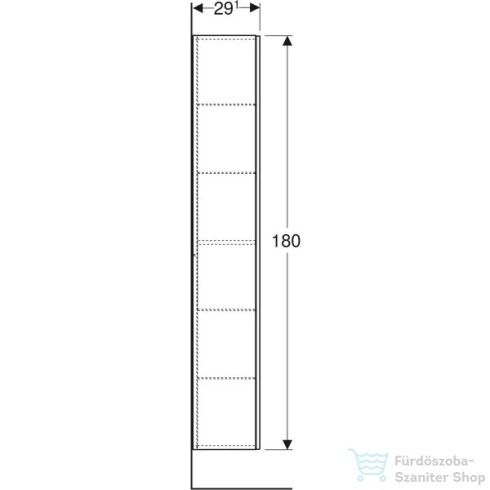 Geberit ONE 36x29,1x180 cm-es 1 ajtós oldalsó szekrény,tölgy 505.083.00.5