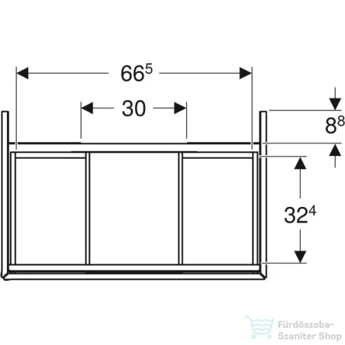 Geberit ONE 74x47x50,4 cm-es 2 fiókos alsószekrény,tölgy 505.262.00.5