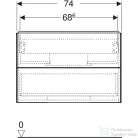 Geberit ONE 74x47x50,4 cm-es 2 fiókos alsószekrény,tölgy 505.262.00.5