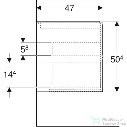Geberit ONE 74x47x50,4 cm-es 2 fiókos alsószekrény,tölgy 505.262.00.5