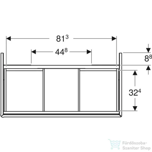 Geberit ONE 88,8x47x50,4 cm-es 2 fiókos alsószekrény,tölgy 505.263.00.5
