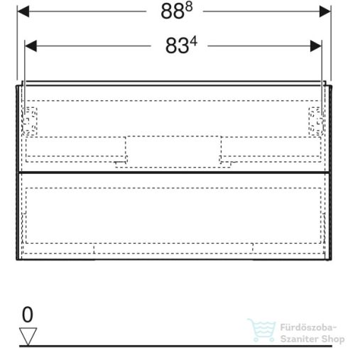 Geberit ONE 88,8x47x50,4 cm-es 2 fiókos alsószekrény,hikoridió 505.263.00.6