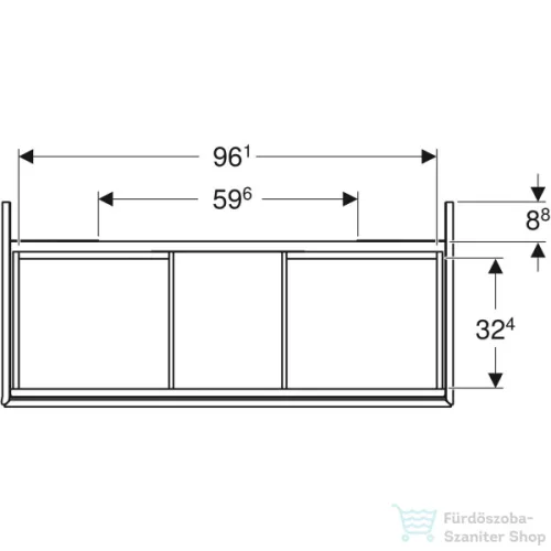 Geberit ONE 103,6x47x50,4 cm-es 2 fiókos alsószekrény,fényes fehér 505.264.00.1