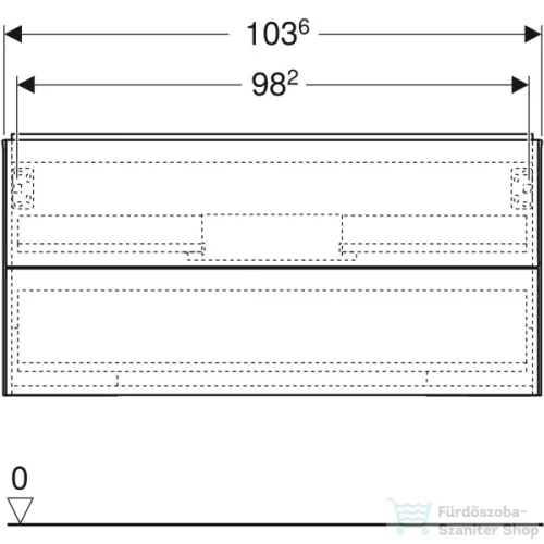 Geberit ONE 103,6x47x50,4 cm-es 2 fiókos alsószekrény,fényes fehér 505.264.00.1