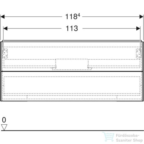 Geberit ONE 118,4x47x50,4 cm-es 2 fiókos alsószekrény,greige 505.265.00.7