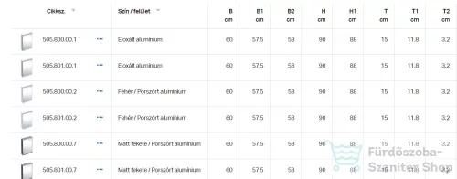 Geberit ONE 60x90 cm-es 1 ajtós falsík alatti tükrös szekrény ComfortLight világítással,balos,eloxált alumínium 505.800.00.1