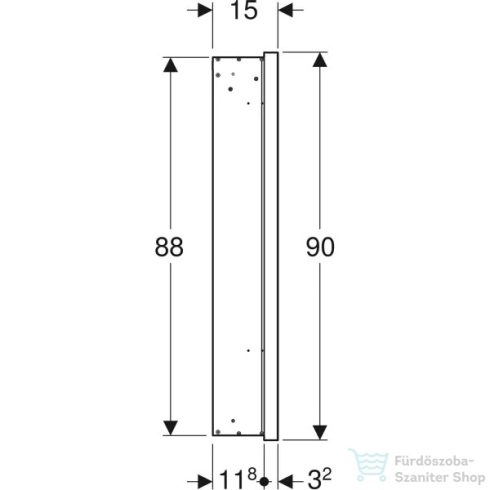 Geberit ONE 60x90 cm-es 1 ajtós falsík alatti tükrös szekrény ComfortLight világítással,balos,fehér/porszórt alumínium 505.800.00.2