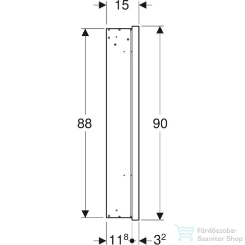Geberit ONE 60x90 cm-es 1 ajtós falsík alatti tükrös szekrény ComfortLight világítással,balos,fehér/porszórt alumínium 505.800.00.2