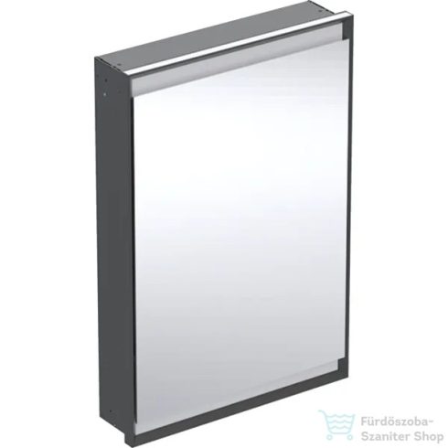Geberit ONE 60x90 cm-es 1 ajtós falsík alatti tükrös szekrény ComfortLight világítással,balos,matt fekete/porszórt alumínium 505.800.00.7