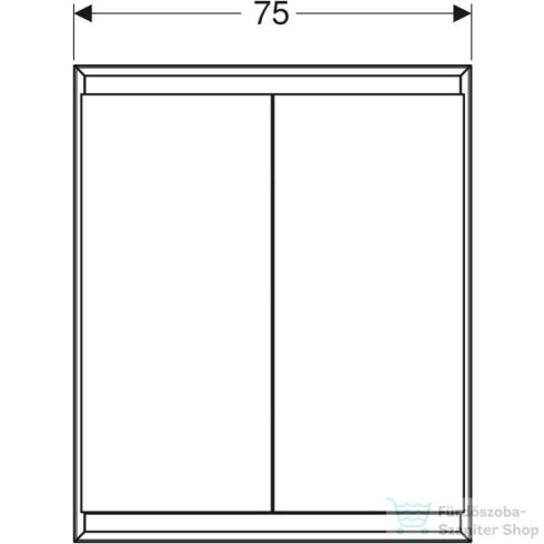 Geberit ONE 75x90 cm-es 2 ajtós falsík alatti tükrös szekrény ComfortLight világítással,eloxált alumínium 505.802.00.1
