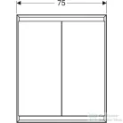 Geberit ONE 75x90 cm-es 2 ajtós falsík alatti tükrös szekrény ComfortLight világítással,fehér/porszórt alumínium 505.802.00.2