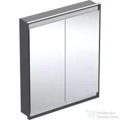   Geberit ONE 75x90 cm-es 2 ajtós falsík alatti tükrös szekrény ComfortLight világítással,matt fekete/porszórt alumínium 505.802.00.7