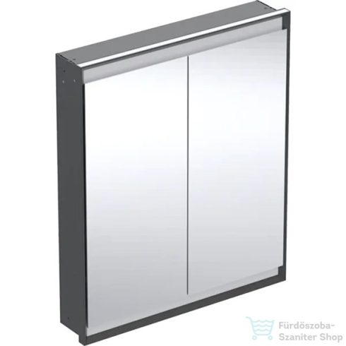 Geberit ONE 75x90 cm-es 2 ajtós falsík alatti tükrös szekrény ComfortLight világítással,matt fekete/porszórt alumínium 505.802.00.7