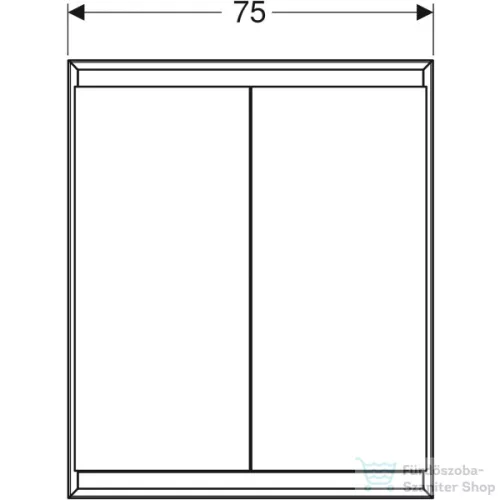 Geberit ONE 75x90 cm-es 2 ajtós falsík alatti tükrös szekrény ComfortLight világítással,matt fekete/porszórt alumínium 505.802.00.7