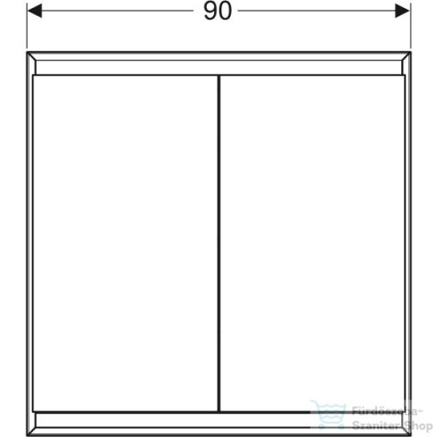 Geberit ONE 90x90 cm-es 2 ajtós falsík alatti tükrös szekrény ComfortLight világítással,eloxált alumínium 505.803.00.1