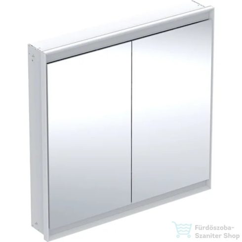 Geberit ONE 90x90 cm-es 2 ajtós falsík alatti tükrös szekrény ComfortLight világítással,fehér/porszórt alumínium 505.803.00.2