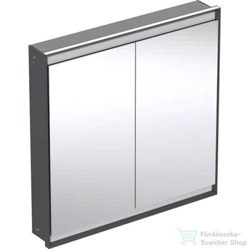 Geberit ONE 90x90 cm-es 2 ajtós falsík alatti tükrös szekrény ComfortLight világítással,matt fekete/porszórt alumínium 505.803.00.7