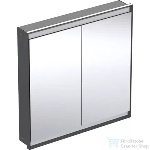Geberit ONE 90x90 cm-es 2 ajtós falsík alatti tükrös szekrény ComfortLight világítással,matt fekete/porszórt alumínium 505.803.00.7